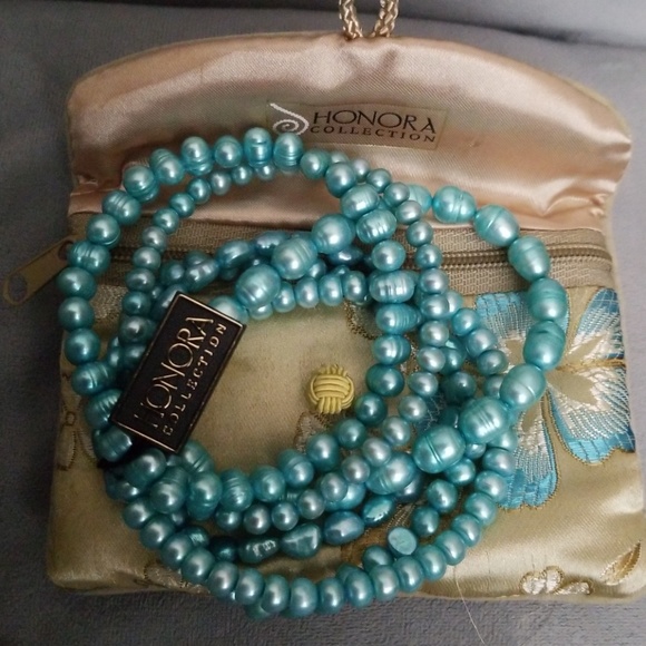 Honora Stretch Bracelets Set of 6 Mint Ringed Fre - Picture 3 of 3
